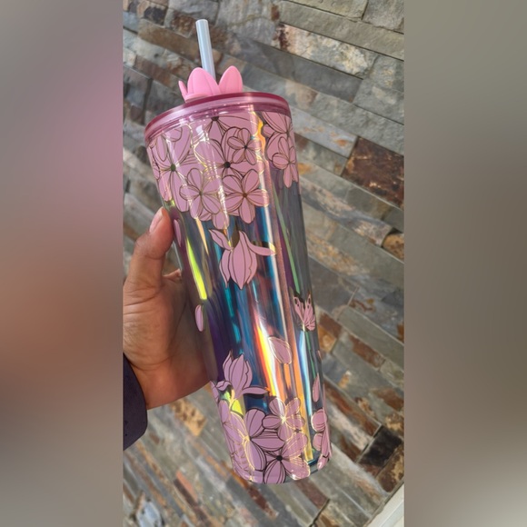 Starbucks Pink and Iridescent Floral Tumbler - Picture 3 of 3
